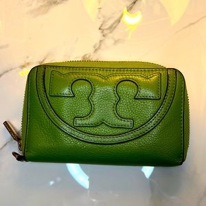 Tory Burch Mini Wallet in grass green
